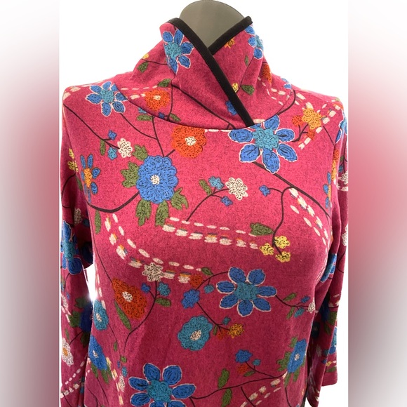 Soft Cozy Sweater, Raspberry Blue Yellow Black, Light Weight Easy Care NWOT L/XL - Picture 3 of 8